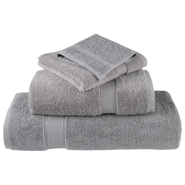 vidaXL Hand Towel Set of 10 Grey 100% cotton 19.7 x 39.4 in Hand Towel