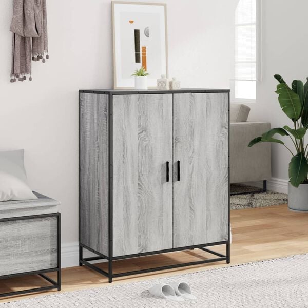 vidaXL Shoe Cabinet Grey Sonoma Engineered wood Medium Shoe Cabinet