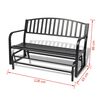 vidaXL Porch Swing Black Steel Standard Seats Two Traditional Design