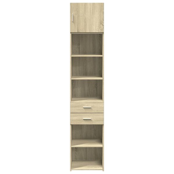 vidaXL Slim Storage Cabinet Sonoma Oak Engineered Wood Tall