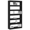 vidaXL Book Cabinet Black 39.37 x 11.81 x 77.95 in Engineered Wood