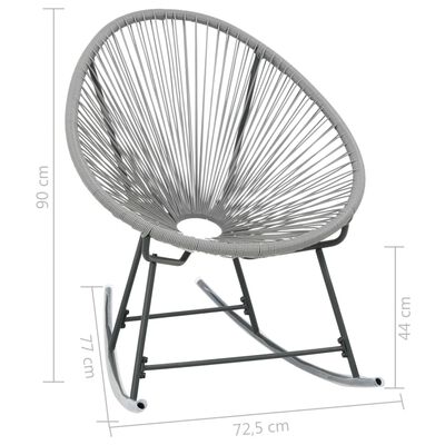 vidaXL Outdoor Rocking Moon Chair Gray Poly Rattan