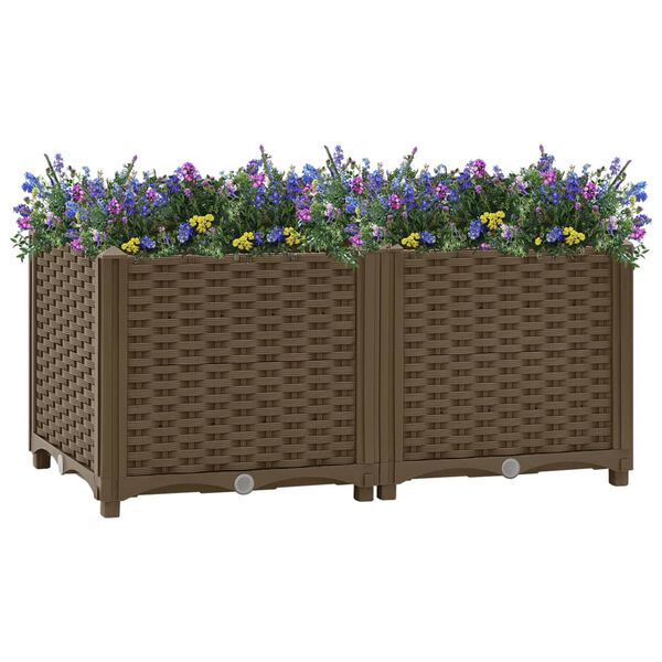 vidaXL Raised Bed Brown Polypropylene Medium Durable Raised Bed