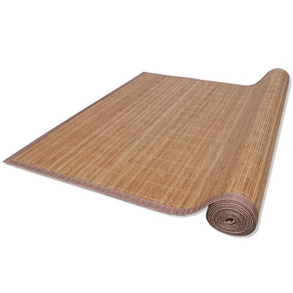 vidaXL Rug Brown Bamboo top + polypropylene edges 31.5 x 118.1 in
