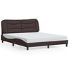vidaXL Bed Frame Dark Brown Polyester Queen Bed Frame Waveform