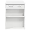 vidaXL Desk White Engineered wood Medium Desk Rectangular
