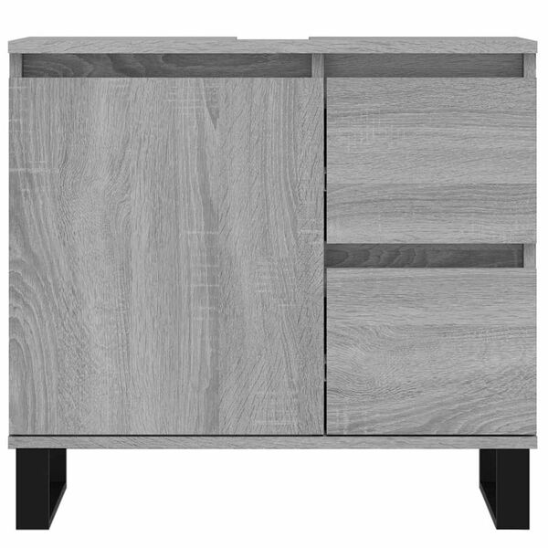vidaXL Bathroom Cabinet Grey Sonoma Engineered wood, iron