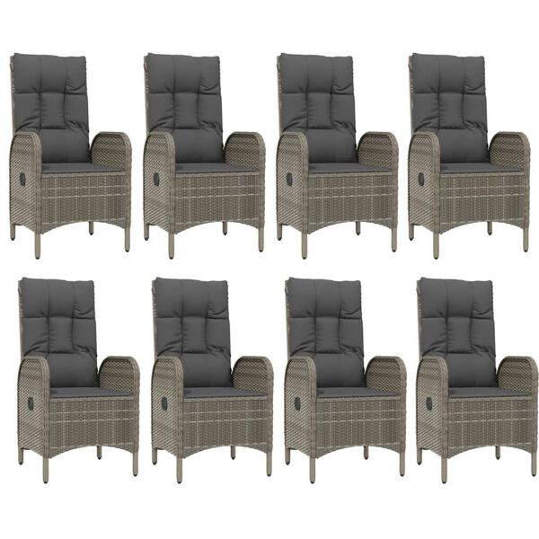 vidaXL Garden Dining Set Black PE rattan Large Garden Dining Set