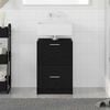 vidaXL Bathroom Cabinet with Drawer Black Oak 15.75 x 14.57 x 23.23 in