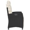 vidaXL Reclining Garden Chair Black Poly Rattan and Powder-Coated Steel