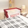 vidaXL Baby Bed With Mattress Red Linen fabric, Mesh, Iron Medium