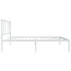 vidaXL Bed Frame White Powder-coated steel Twin Bed Frame Rectangular