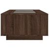 vidaXL Coffee Table Brown oak Engineered wood, glass Medium Modern