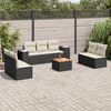 vidaXL Garden Sofa Set Black, Cream