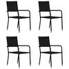 vidaXL Dining Set Black Solid Acacia wood Large Stackable