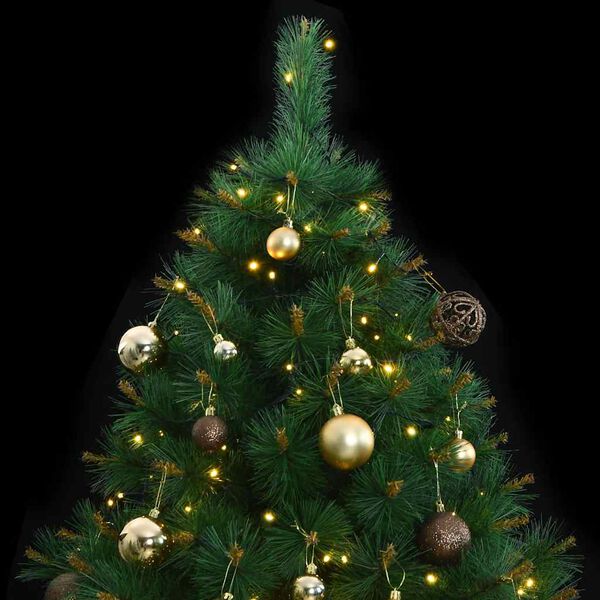 vidaXL Artificial Hinged Christmas Tree 150 LEDs & Ball Set 59.1"