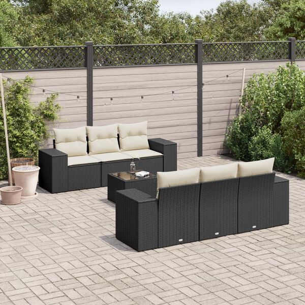 vidaXL Garden Sofa Set Black