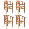vidaXL Garden Dining Set Teak Solid Teak Wood 5-Piece Set Ergonomic