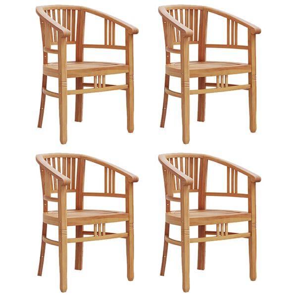 vidaXL Garden Dining Set Teak Solid Teak Wood 5-Piece Set Ergonomic