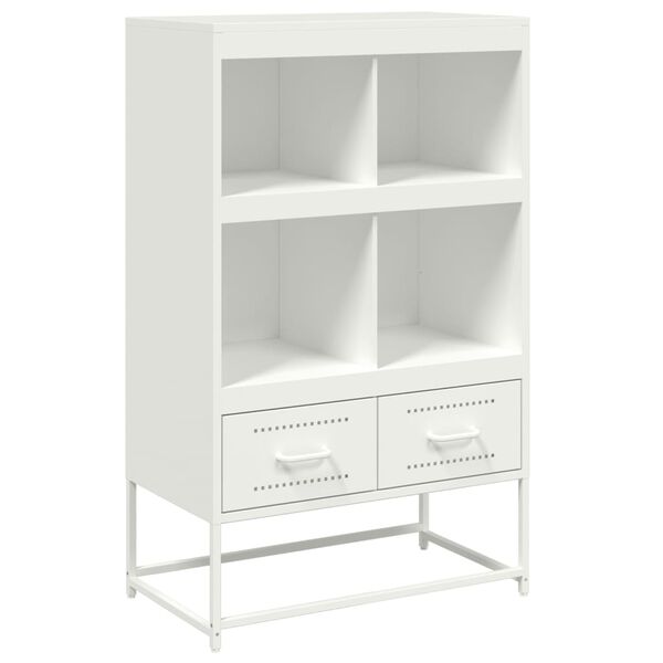vidaXL Highboard White Cold-rolled steel 27.0 x 15.4 x 43.9 in Highboard