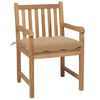 vidaXL Patio Chair Set of 4 Beige and Natural Teak