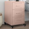 vidaXL Bedside Cabinet Pink Cold-rolled steel Medium Bedside Cabinet