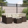 vidaXL Garden Sofa Set Brown, Cream White