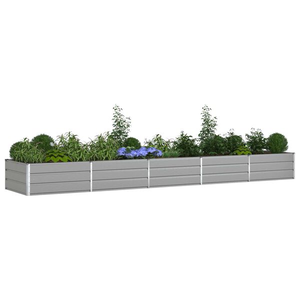 vidaXL Planter Light Grey 195 x 100 x 45 cm Galvanised Steel