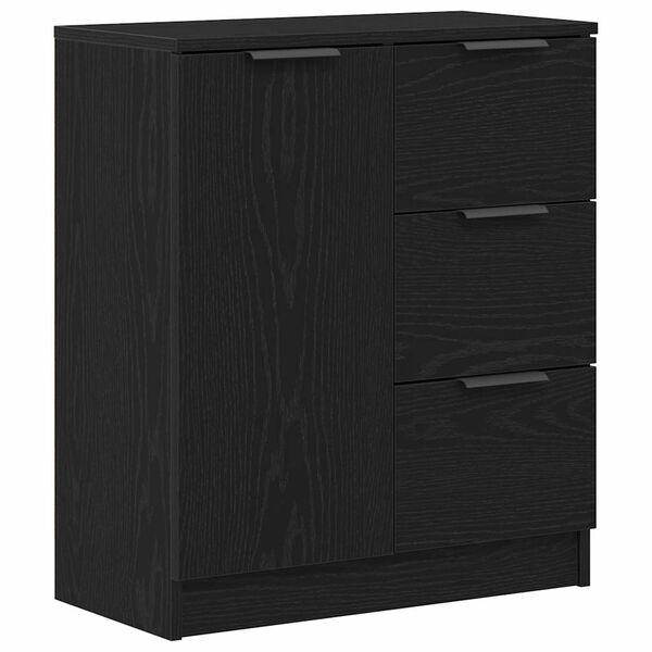 vidaXL Sideboard Black Oak 23.62 x 11.81 x 27.56 in Engineered Wood