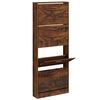 vidaXL Shoe Cabinet Smoked Oak 23.2x6.7x59.1" Engineered Wood