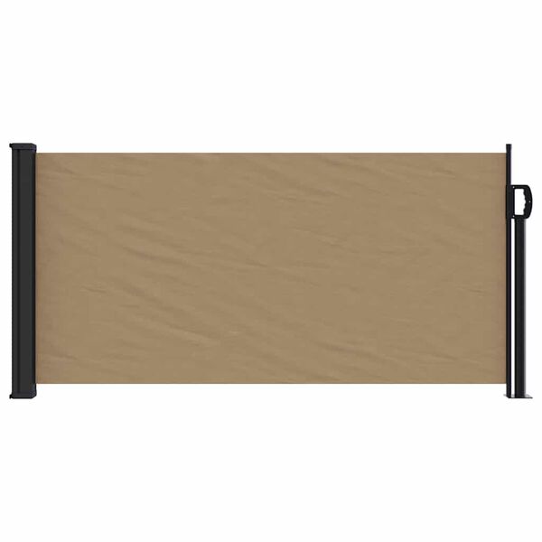 vidaXL Retractable Side Awning Taupe Polyester with PU coating