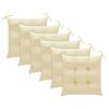 vidaXL Garden Chair Set of 6 Cream White, Teak Solid Teak Standard