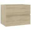 vidaXL Bathroom Furniture Set Sonoma oak, White Engineered wood, Ceramic