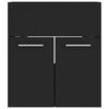 vidaXL Bathroom Furniture Set Black, White Engineered wood, acrylic, ceramic