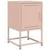 vidaXL Bedside Cabinet Pink Steel Compact Bedside Cabinet Rectangular
