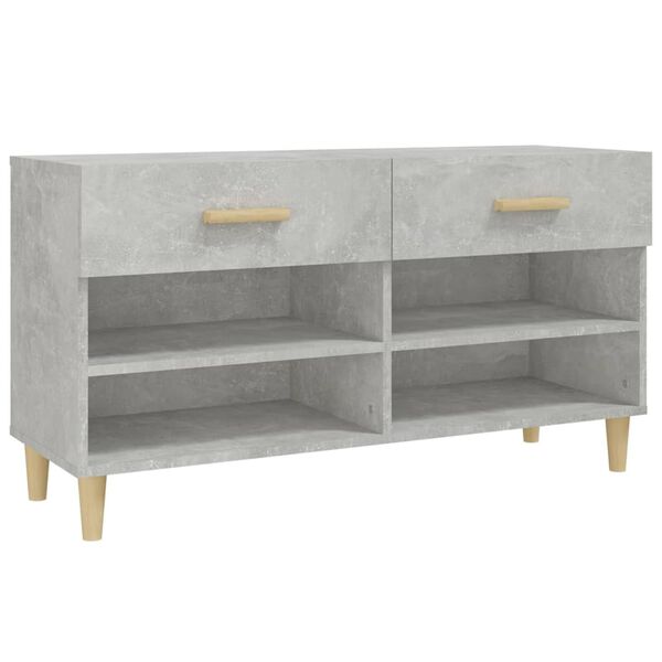vidaXL Shoe Cabinet Concrete Grey 40.2x13.8x21.7" Engineered Wood