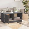 vidaXL Coffee Table Grey Solid Pine Wood Medium Rectangular Modern