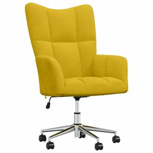 vidaXL Relaxing Chair Mustard Yellow Velvet (100% polyester), Steel Medium