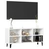 vidaXL TV Stand with Metal Legs White 40.7"x11.8"x19.7"