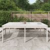 vidaXL Garden Table White Solid pine wood Large Durable