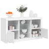 vidaXL Sideboard White Engineered wood, Tempered Glass Medium Sideboard