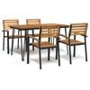 vidaXL 5 Piece Patio Dining Set Solid Wood Acacia and Metal