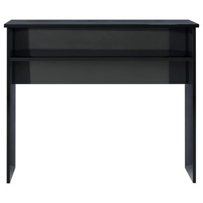 vidaXL Desk High Gloss Black 35.4"x19.7"x29.1" Engineered Wood