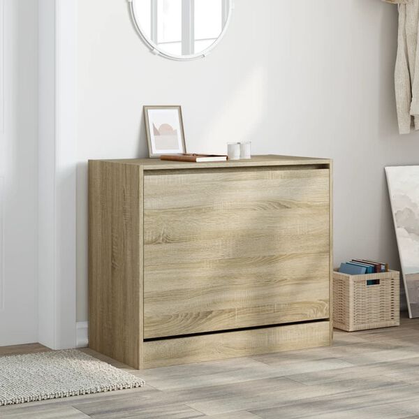 vidaXL Shoe Cabinet Sonoma oak Engineered wood Compact Modern Design