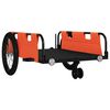 vidaXL Bike Trailer Orange and Black Oxford Fabric and Iron