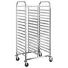 vidaXL Tray Trolley with 32 GN Containers 29.5x21.7x64.0" Stainless Steel