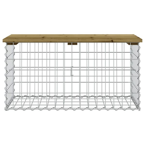 vidaXL Patio Bench Gabion Design 32.7x17.3x16.5" Impregnated Wood Pine