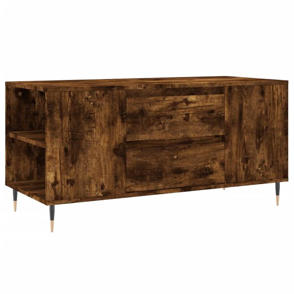 vidaXL Coffee Table Smoked Oak Engineered Wood, Metal Medium