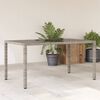 vidaXL Garden Table Grey Poly rattan and tempered glass 59.1 x 35.4 in