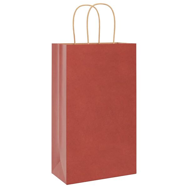 vidaXL Paper Bags 50 pcs with Handles Red 8.3x4.3x14.2"